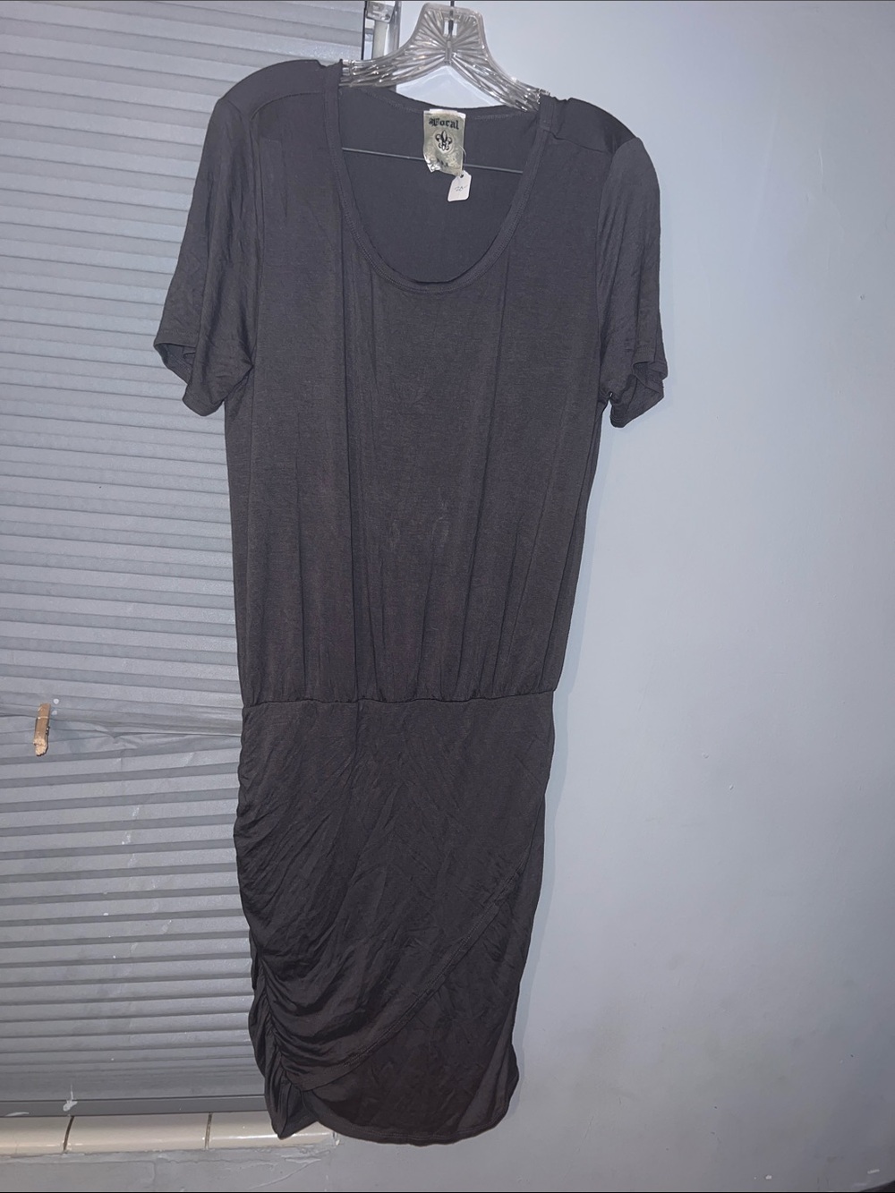 Vocal Black Short-Sleeve Midi Dress